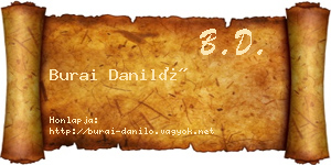 Burai Daniló névjegykártya